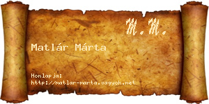 Matlár Márta névjegykártya